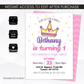 1st birthday invitation princess